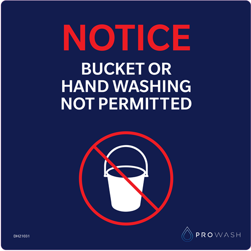 Sign Metal 'No Bucket Washing'