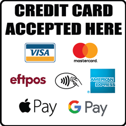 Decal CT400 - Credit Cards Accepted Here 8.5 cm x 8.5 cm