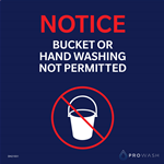 Sign Metal 'No Bucket Washing'