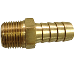 Hose Barb 1/2"H x 3/8"NPT Male Brass