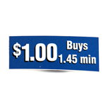 Decal '$1 Buys 1 min 45secs' Blue