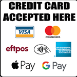 Decal CT400 - Credit Cards Accepted Here 8.5 cm x 8.5 cm