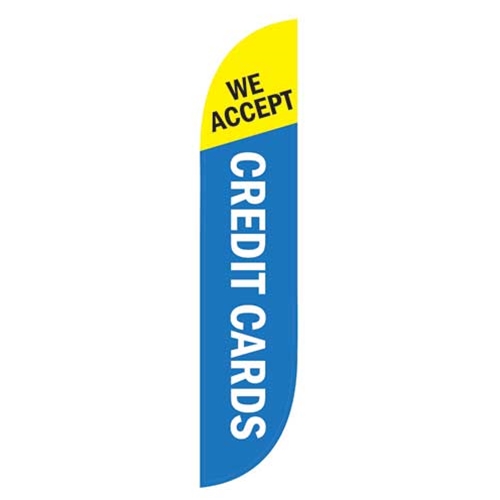 &#39;We Accept Credit Cards&#39; Carwash Advertising Flag