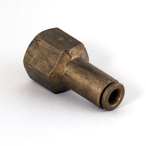 Connector Push 1/4"T x 1/4"F Brass