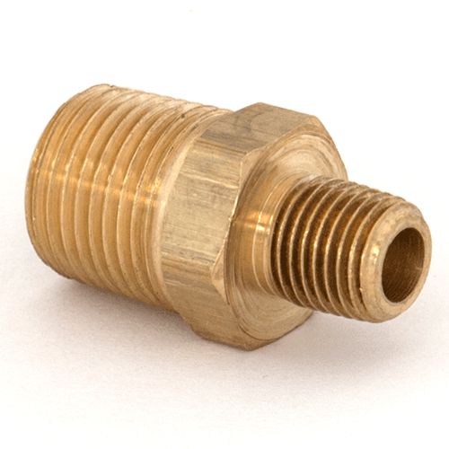 Nipple Reducing Hex 1/2" x 1/4" Brass