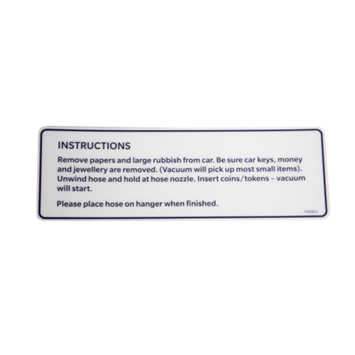 Prowash iVac Vacuum Instruction Dark Blue Decal