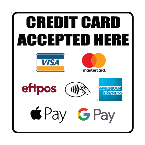Decal - Credit Cards Accepted Here 8.5 cm x 8.5 cm